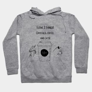 I love Crystals,coffee, and cats! Hoodie